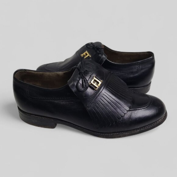 Vintage Footjoy FJs Black Kiltie Golf Shoes - Picture 1 of 10